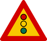 Warning for traffic lights ahead.