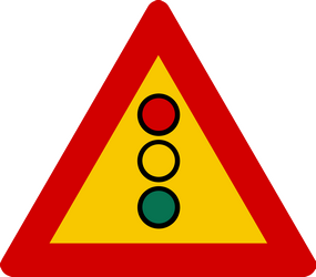 Warning for traffic lights ahead.