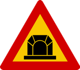 Warning for a tunnel.