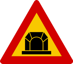 Warning for a tunnel.
