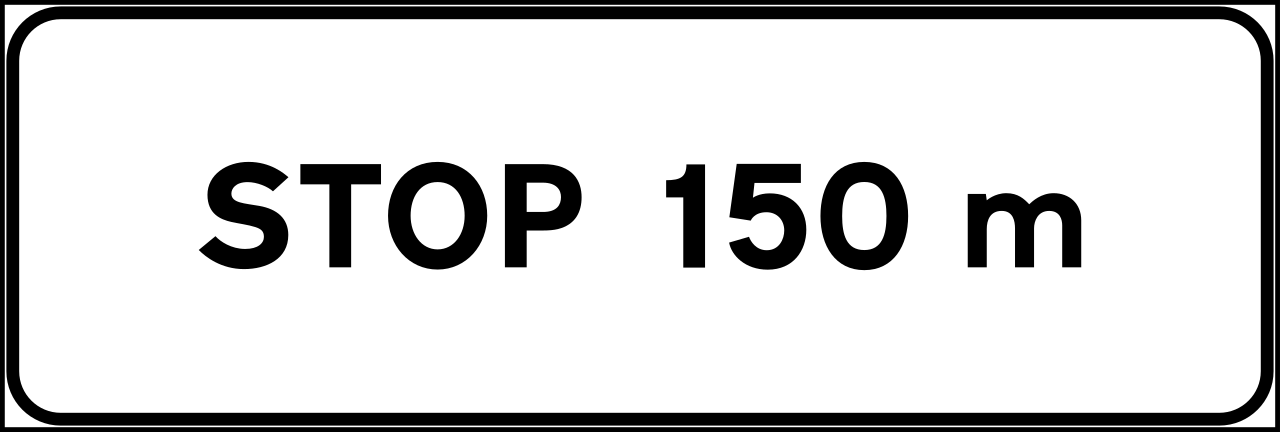 Stopp in ... Metern.