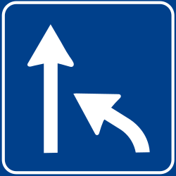 Ende eines Fahrstreifens.