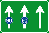 Velocidade mínima da via.