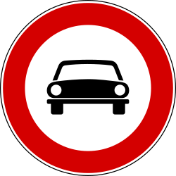 Automóveis proibidos.