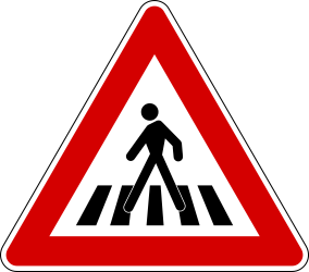 Aviso de passagem para peões.