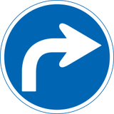Turning right mandatory.