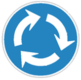 Mandatory roundabout direction.