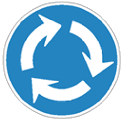 Mandatory roundabout direction.