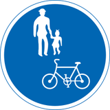 Mandatory shared pedestrian and cycle path.