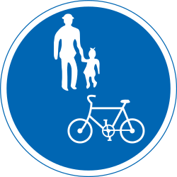 Mandatory shared pedestrian and cycle path.