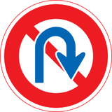 Turning around prohibited (U-turn).