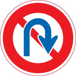 Turning around prohibited (U-turn).