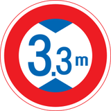Vehicles higher than indicated prohibited.