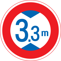 Vehicles higher than indicated prohibited.