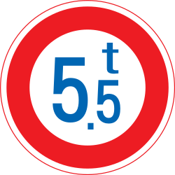 Vehicles heavier than indicated prohibited.