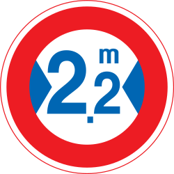 Vehicles wider than indicated prohibited.