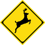 Warning for crossing deer.