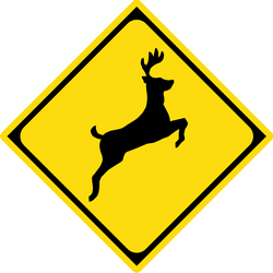 Warning for crossing deer.