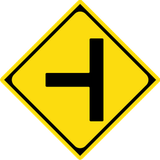 Warning for a side road from the left.