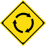 Warning for a roundabout.