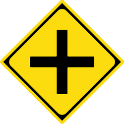 Warning for an uncontrolled crossroad.