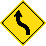 Warning for a double curve, first left then right.