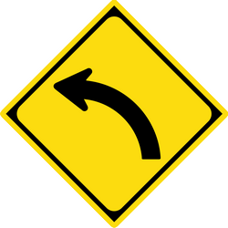 Warning for a curve to the left.