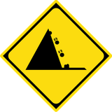Warning for falling rocks.