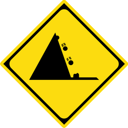 Warning for falling rocks.