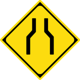 Warning for a road narrowing.