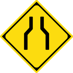 Warning for a road narrowing.