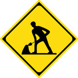 Warning for roadworks.