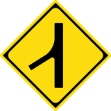 Warning for a side road merging with the main road.