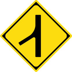 Warning for a side road merging with the main road.