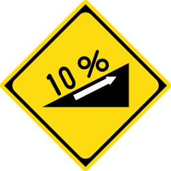 Warning for a steep ascent.