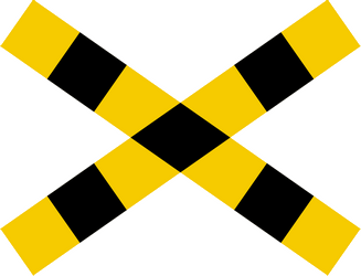 Warning for a railway crossing with one track.