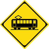 Warning for trams.
