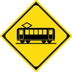 Warning for trams.