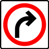 Turning right mandatory.
