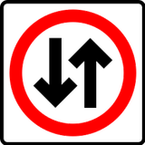 Road with two-way traffic.