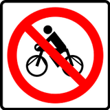 Cyclists prohibited.