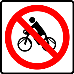 Cyclists prohibited.