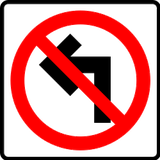 Turning left prohibited.