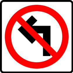 Turning left prohibited.