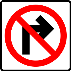 Turning right prohibited.