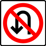 Turning around prohibited (U-turn).