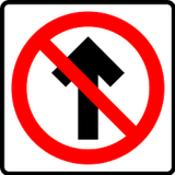 Driving straight ahead prohibited.