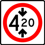 Vehicles higher than indicated prohibited.