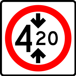 Vehicles higher than indicated prohibited.