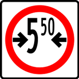 Vehicles wider than indicated prohibited.
